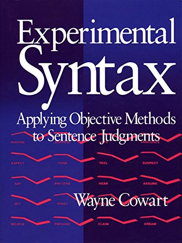 Experimental Syntax  Applying Objective Methods to Sentence Judgments