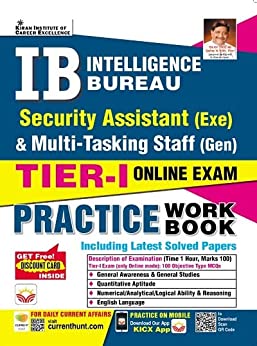 IB Security Assistant (Exe) and Multi Tasking Staff (Gen) Tier I Online Exam Practice Work Book (English Medium) (3960)