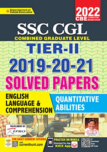 Kiran SSC CGL Tier II 2019 to 2021 Solved Papers English language and Comprehension and Quantitative Abilities (English Medium) (3688)